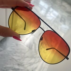 Quay Australia Black & Orange Gradient Aviator Sunglasses (LIMITED EDITION)